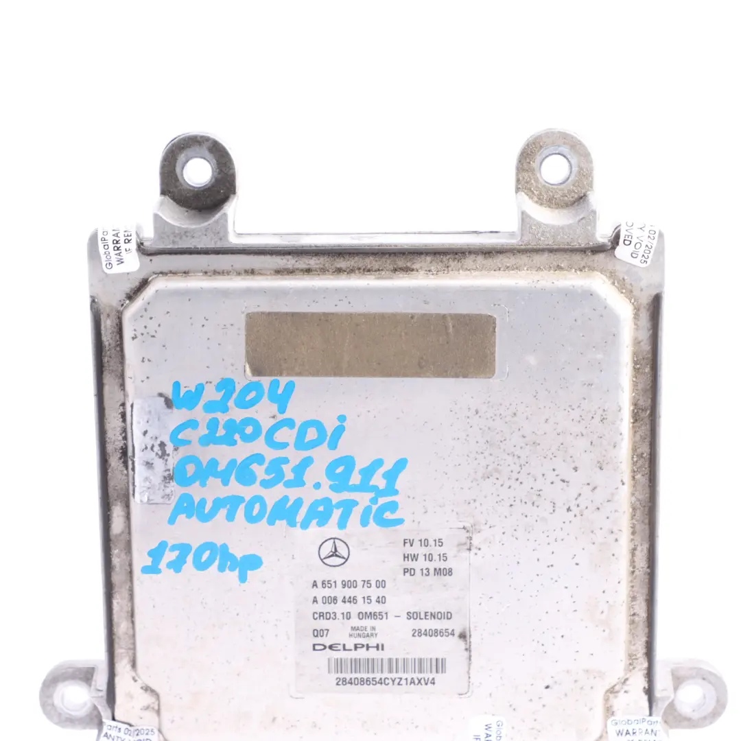 Mercedes C207 E220 CDI OM651.911 BE Engine Unit Module ECU A6519007500 Automatic