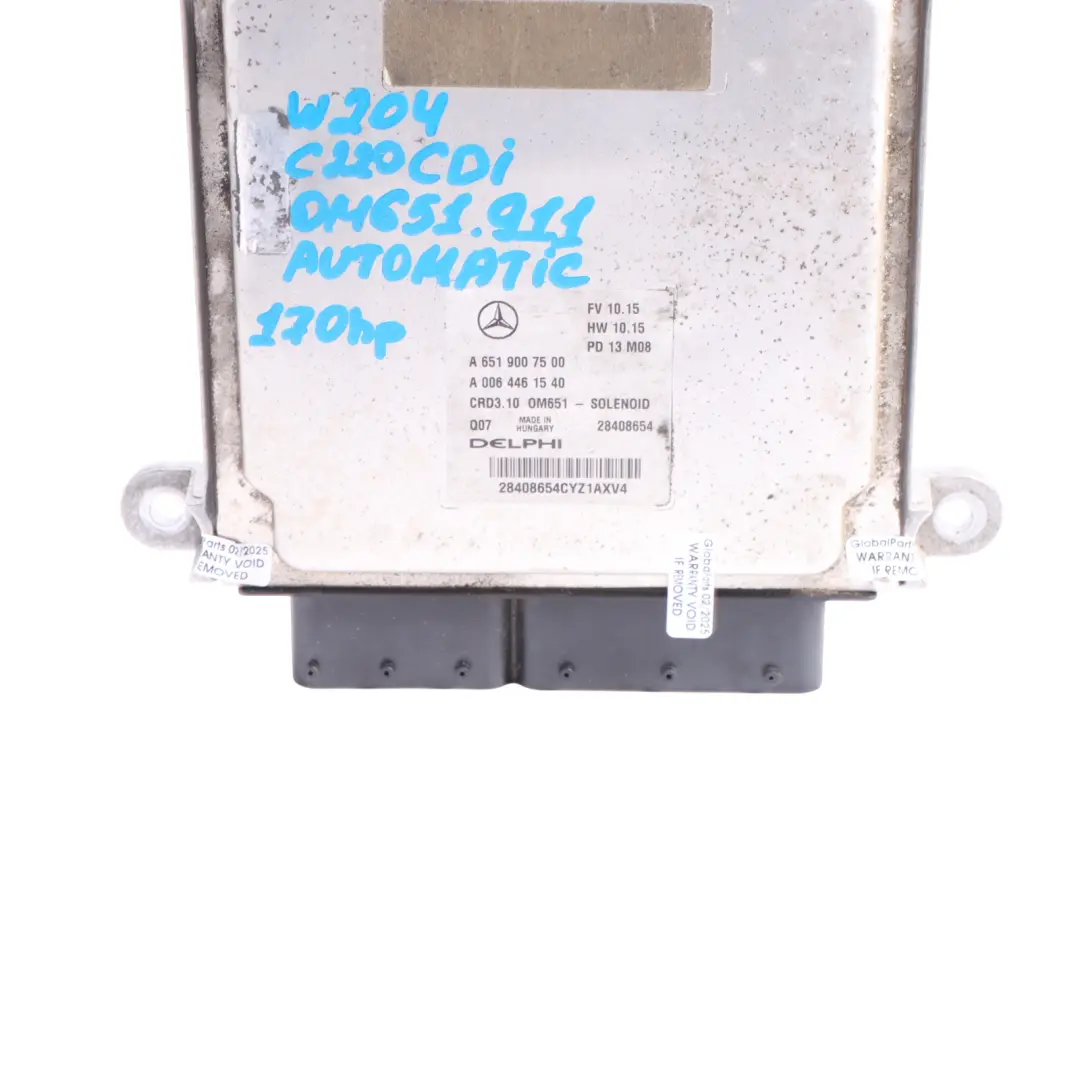 Mercedes C207 E220 CDI OM651.911 BE Engine Unit Module ECU A6519007500 Automatic