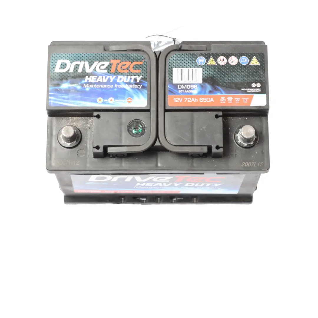 DriveTec Heavy Duty 12V Accumulator Battery 72Ah 650A DM096