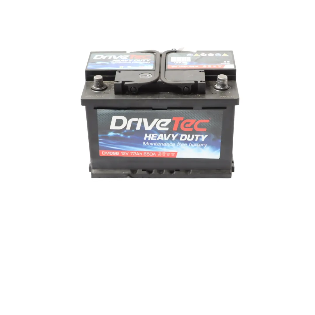 DriveTec Heavy Duty 12V Accumulator Battery 72Ah 650A DM096
