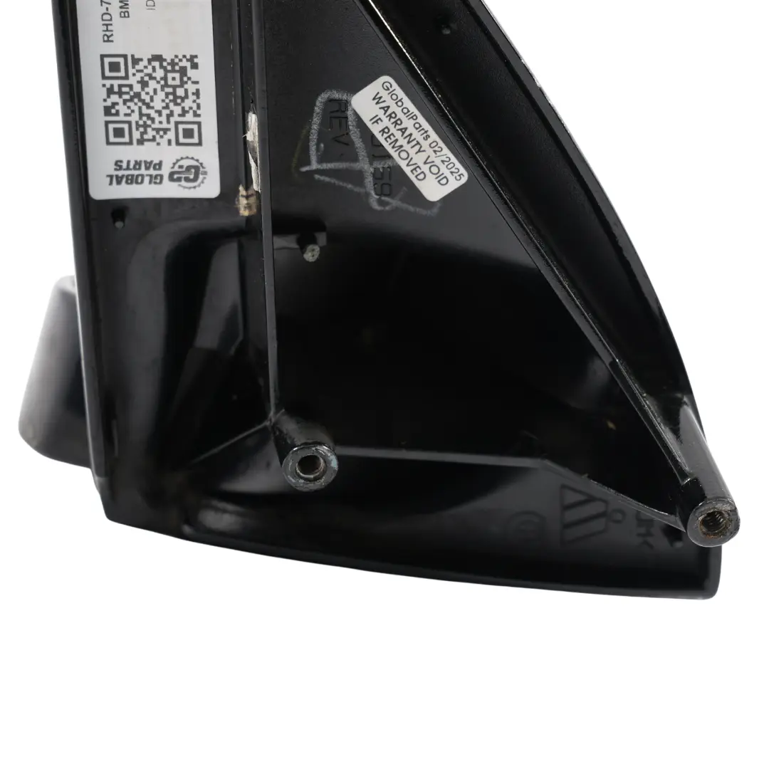 BMW X5 E53 Exterior Left Door Wing Mirror Base N/S Bracket High Gloss Black