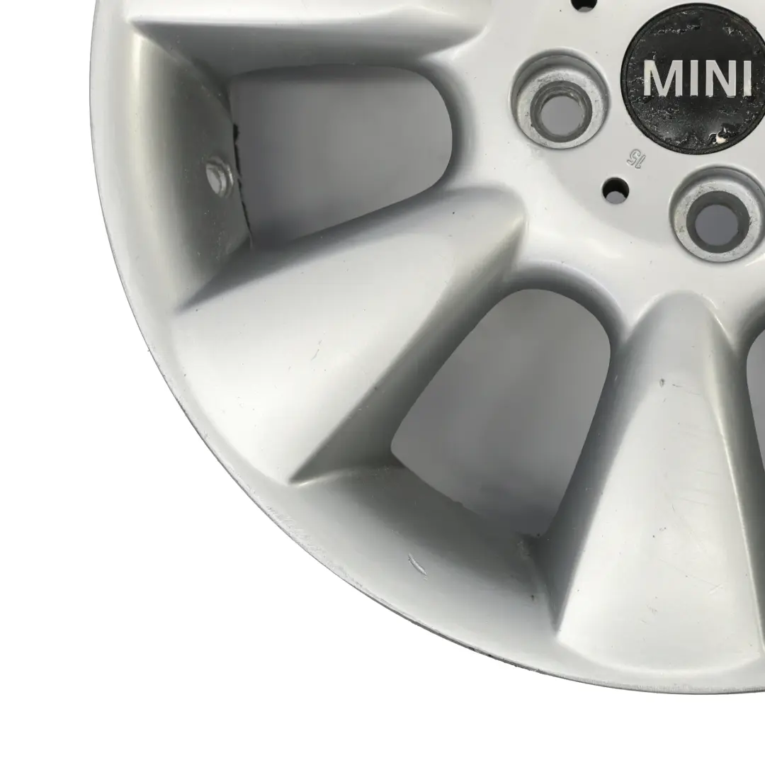 Mini R50 R52 R53 Llanta De aleacion plateada 16" 6,5J ET:48 7 radios 92 6763297