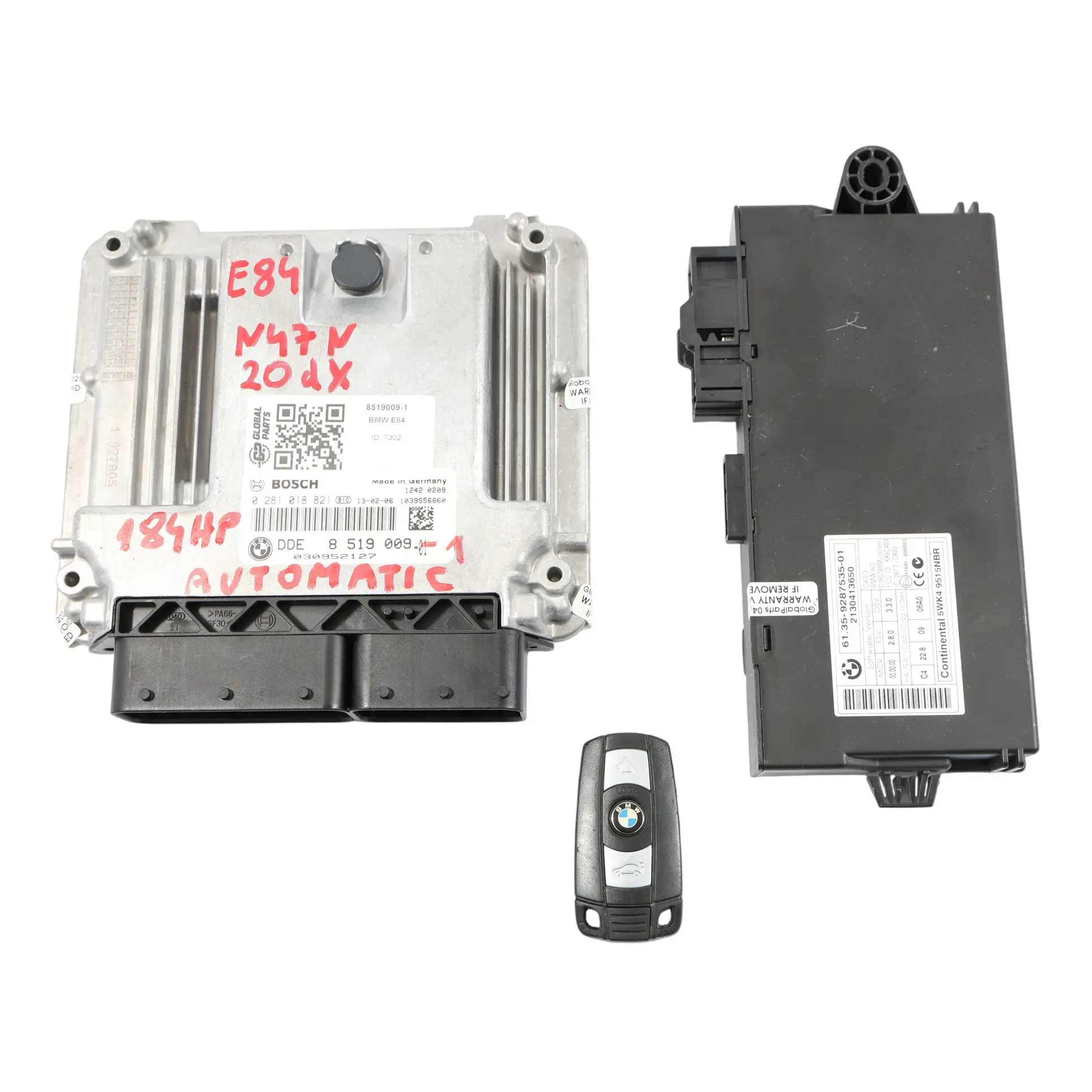BMW X1 E84 20Dx N47N 184HP Motore ECU Kit DDE 8519009 CAS3 Chiave Automatica