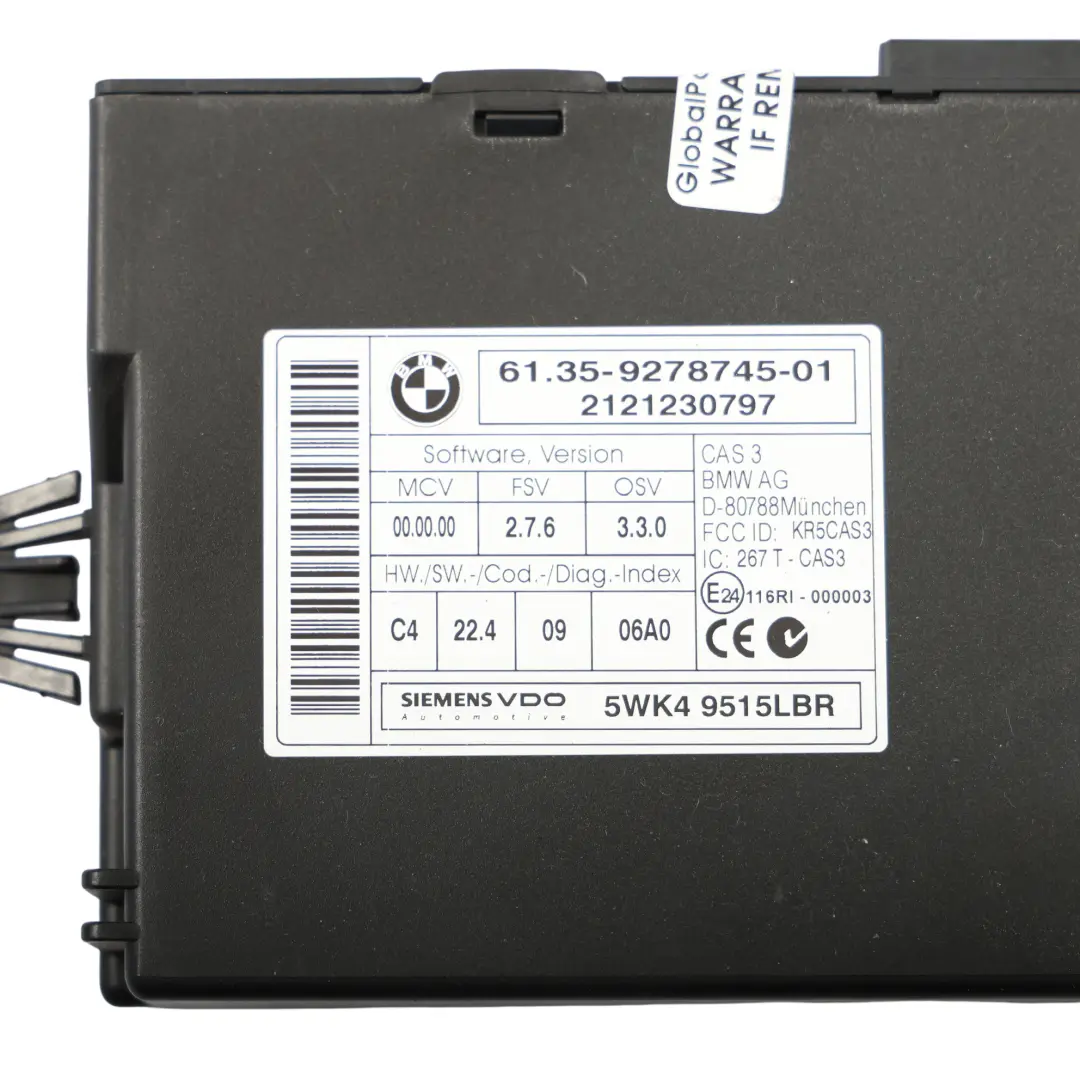 BMW E90 E91 LCI N47N 318D 143HP Motore ECU Kit DDE CAS3 + Chiave 8512047