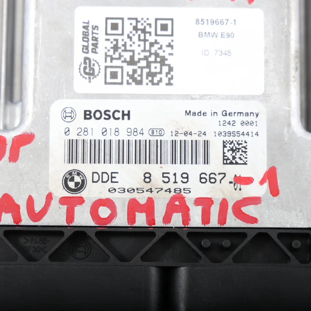 BMW E90 E91 LCI N47N 318D 143HP Motore ECU Kit DDE CAS3 + Chiave 8512047
