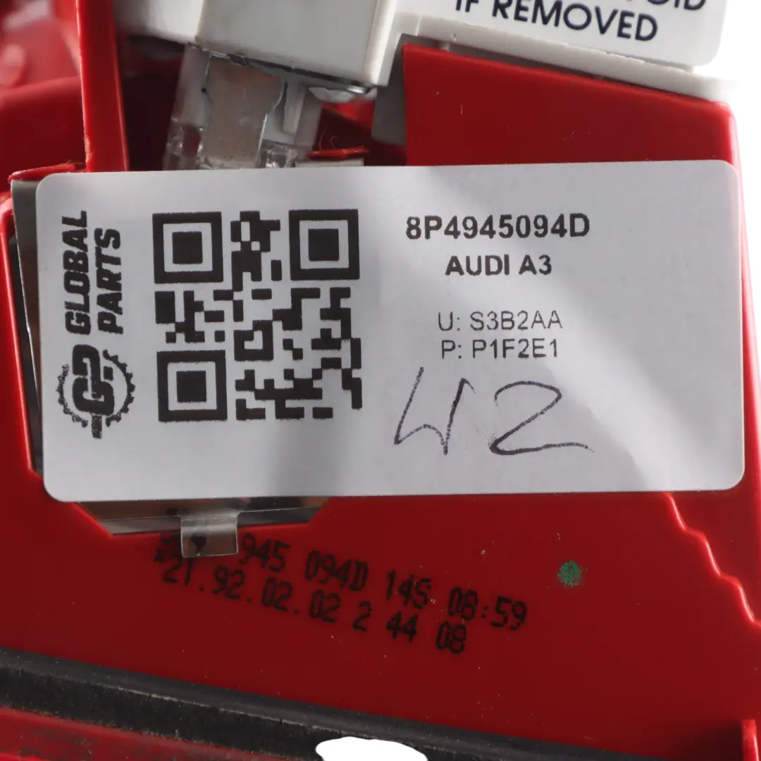 Audi A3 8P Rear Right O/S Tail Lamp Light Trunk Lid Tailgate Inner 8P4945094D