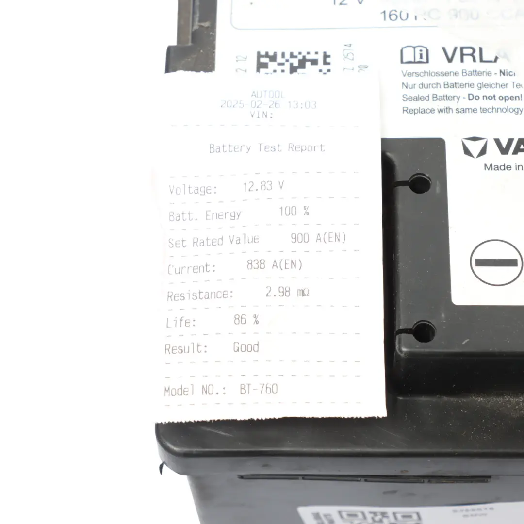 BMW Varta VRLA / AGM 12V Accumulator Battery 90Ah 900A 9358616