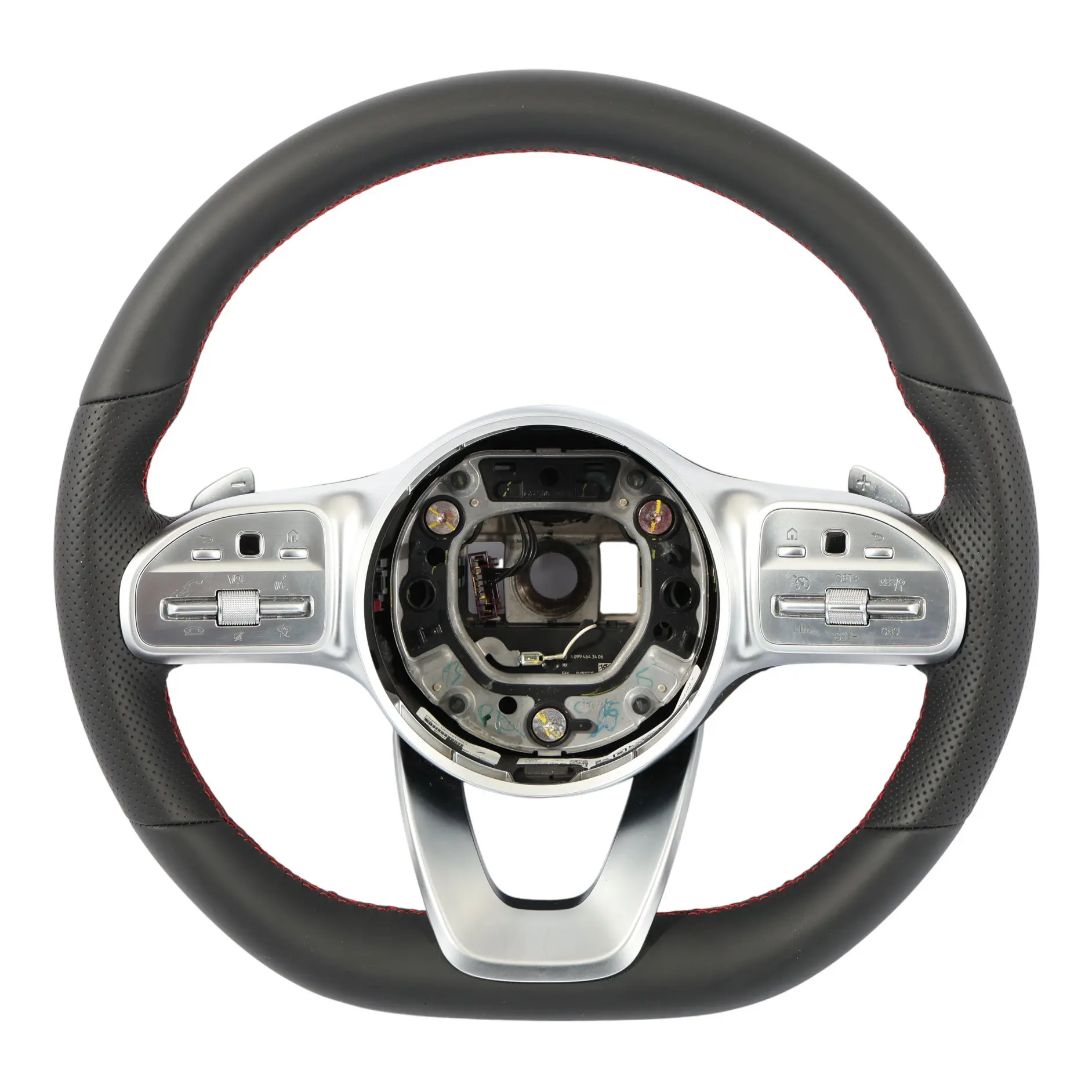 Steering Wheel Mercedes W177 W247 NEW Black Leather Paddle Shift Red Threads