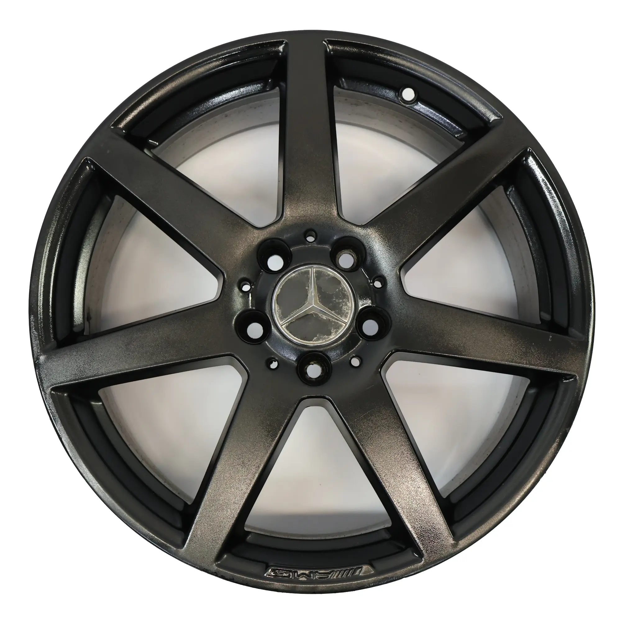 Mercedes W204 7-Spoke AMG Front Black Alloy Wheel Rim 18" 8J ET:50 A2044019802