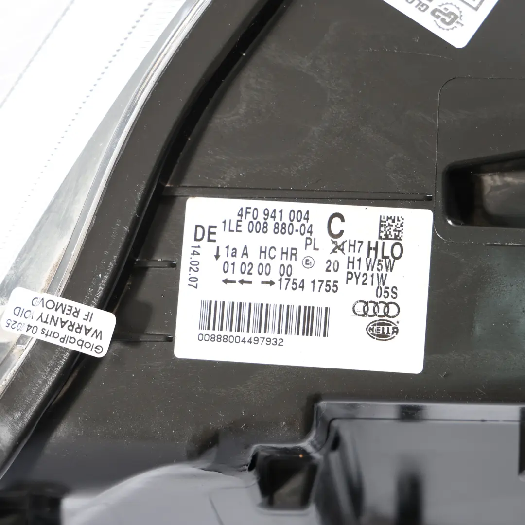 Audi A6 C6 Front Lamp Headlight Halogen Right O/S Driver's Side 4F0941004C