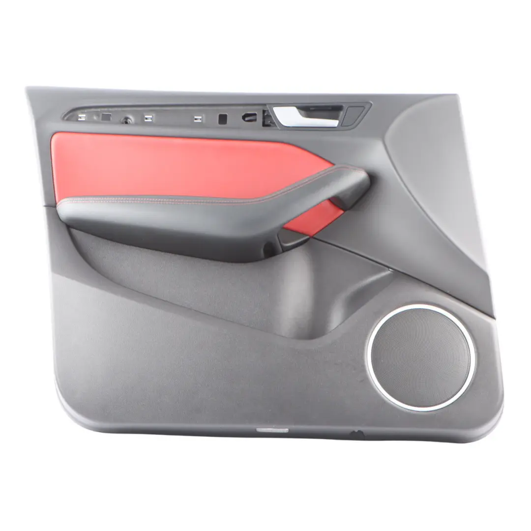 Audi Q5 8R Door Card Cover Trim Front Left O/S Leather Red 8R2867103AM