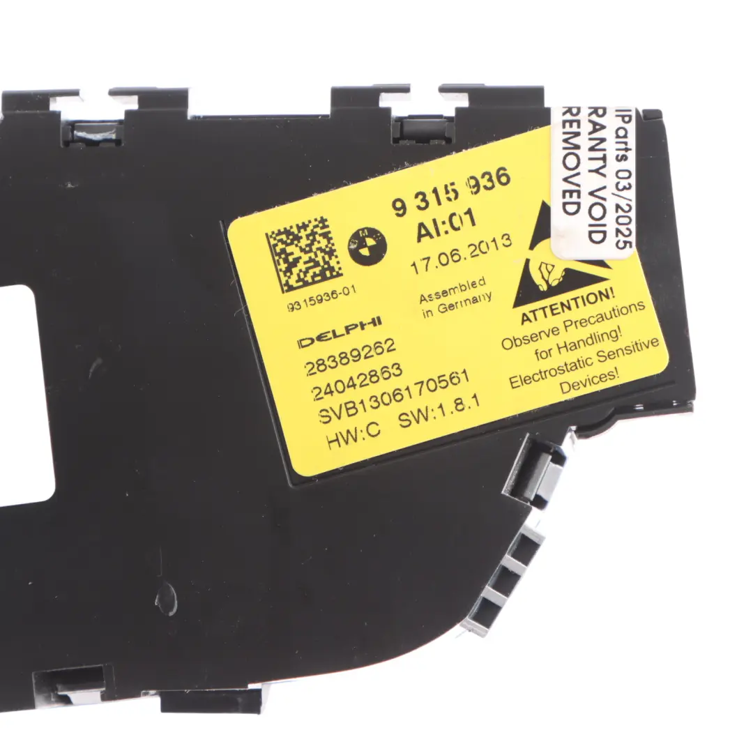BMW F12 Front Seat Adjustment Memory Switch Control Right O/S 9315936