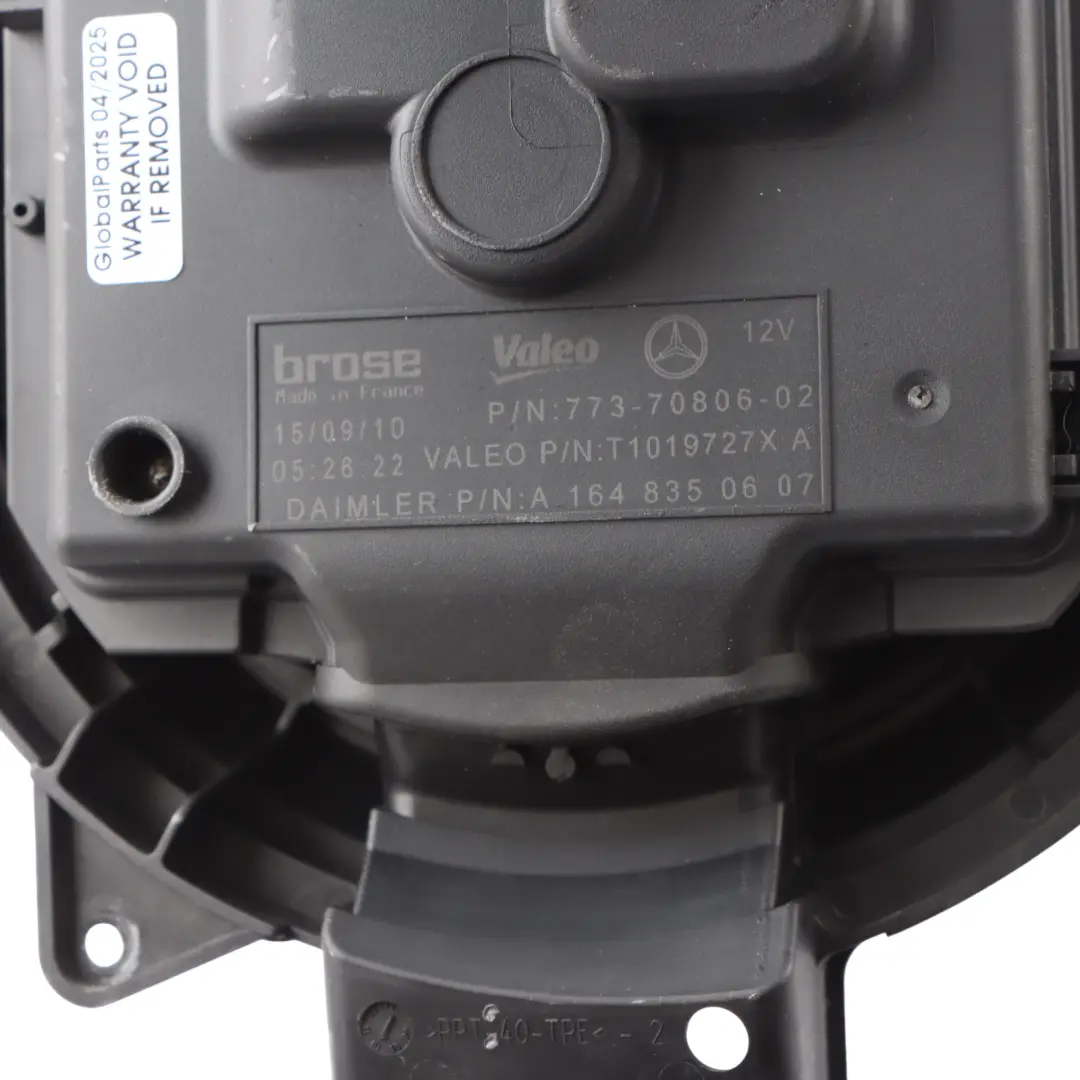 Mercedes ML W164 Heater Blower Motor Fan Actuator Unit Brose A1648350607