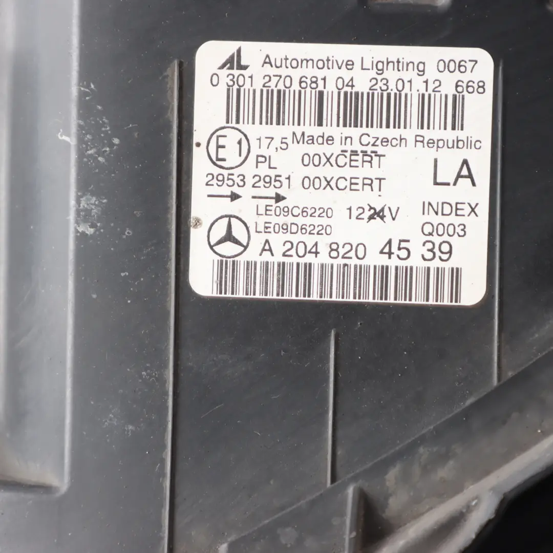 Mercedes W204 Headlamp Headlight Bi-xenon Lamp Light Front Left N/S A2048204539