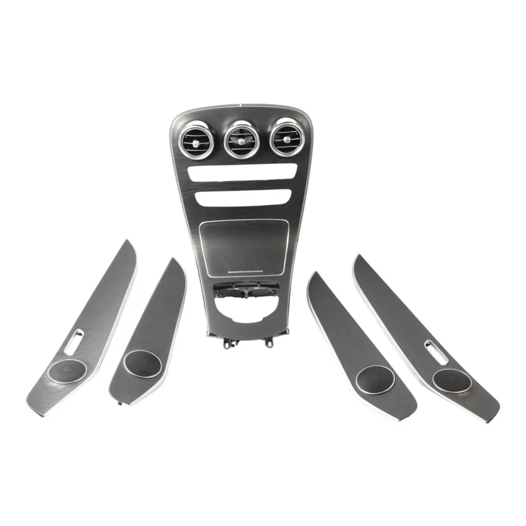 Mercedes GLC X253 Centre Console Door Card Trim Cover Set Black Ash Wood