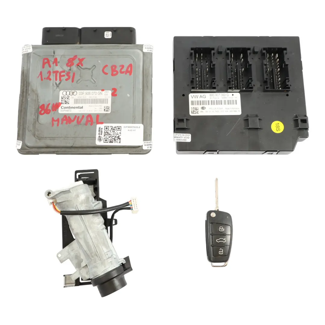 Audi A1 8X 1.2 TFSI CBZA 86HP Engine Control ECU Kit 03F906070GN Manual