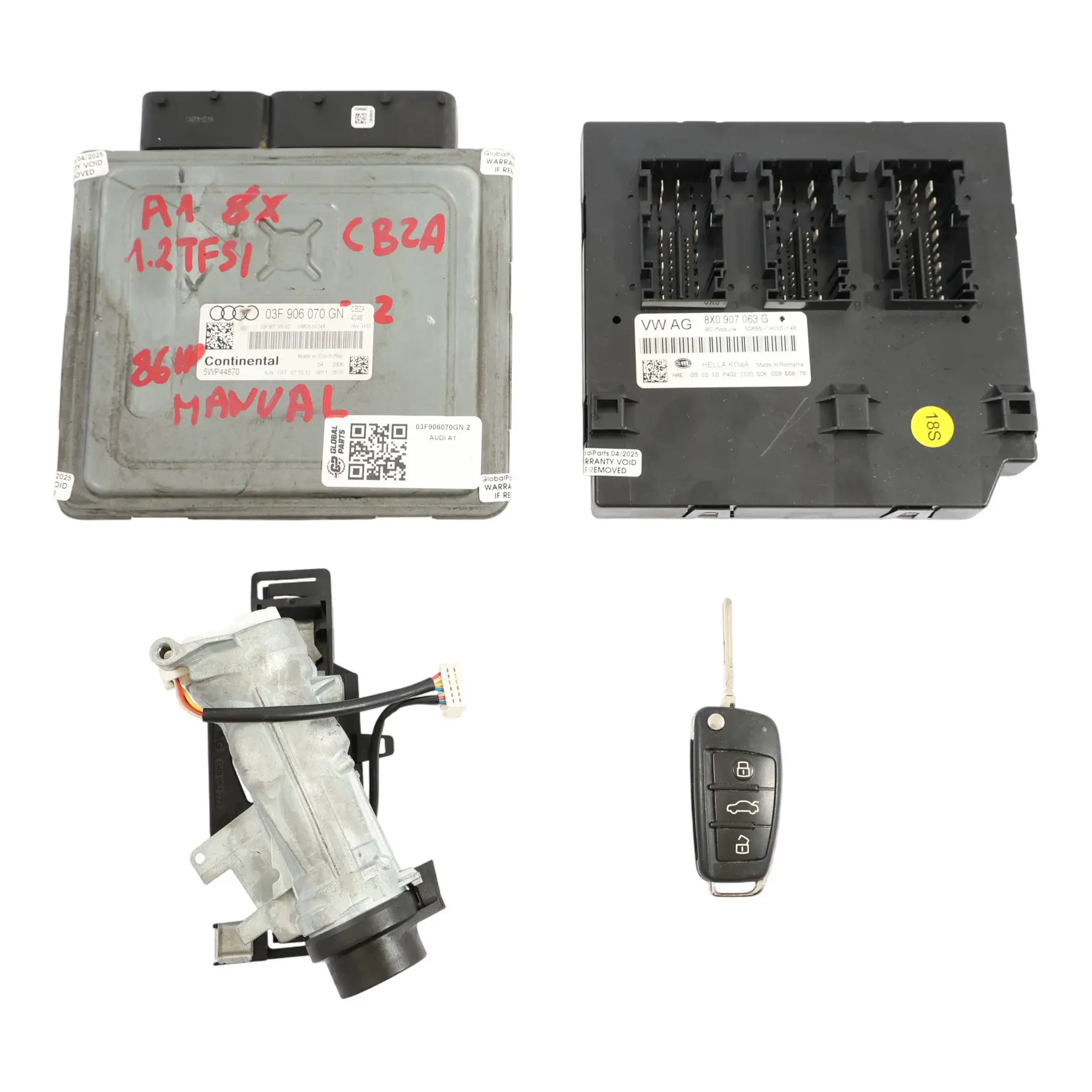 Audi A1 8X 1.2 TFSI CBZA 86HP Engine Control ECU Kit 03F906070GN Manual