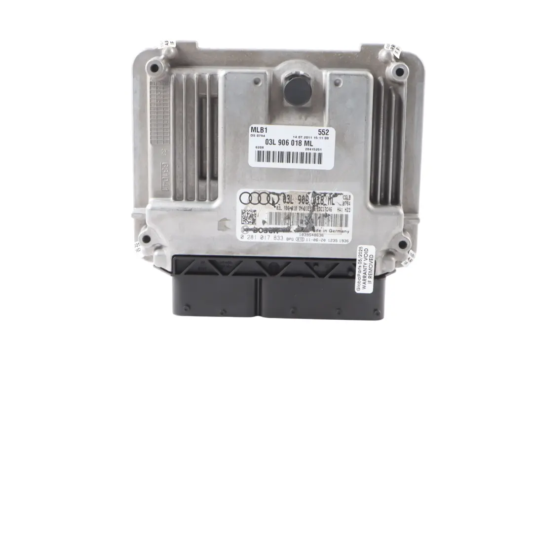 Audi Q5 8R CGLB 2.0 TDI 170HP Quattro Engine Control ECU Kit 03L906018ML Manual
