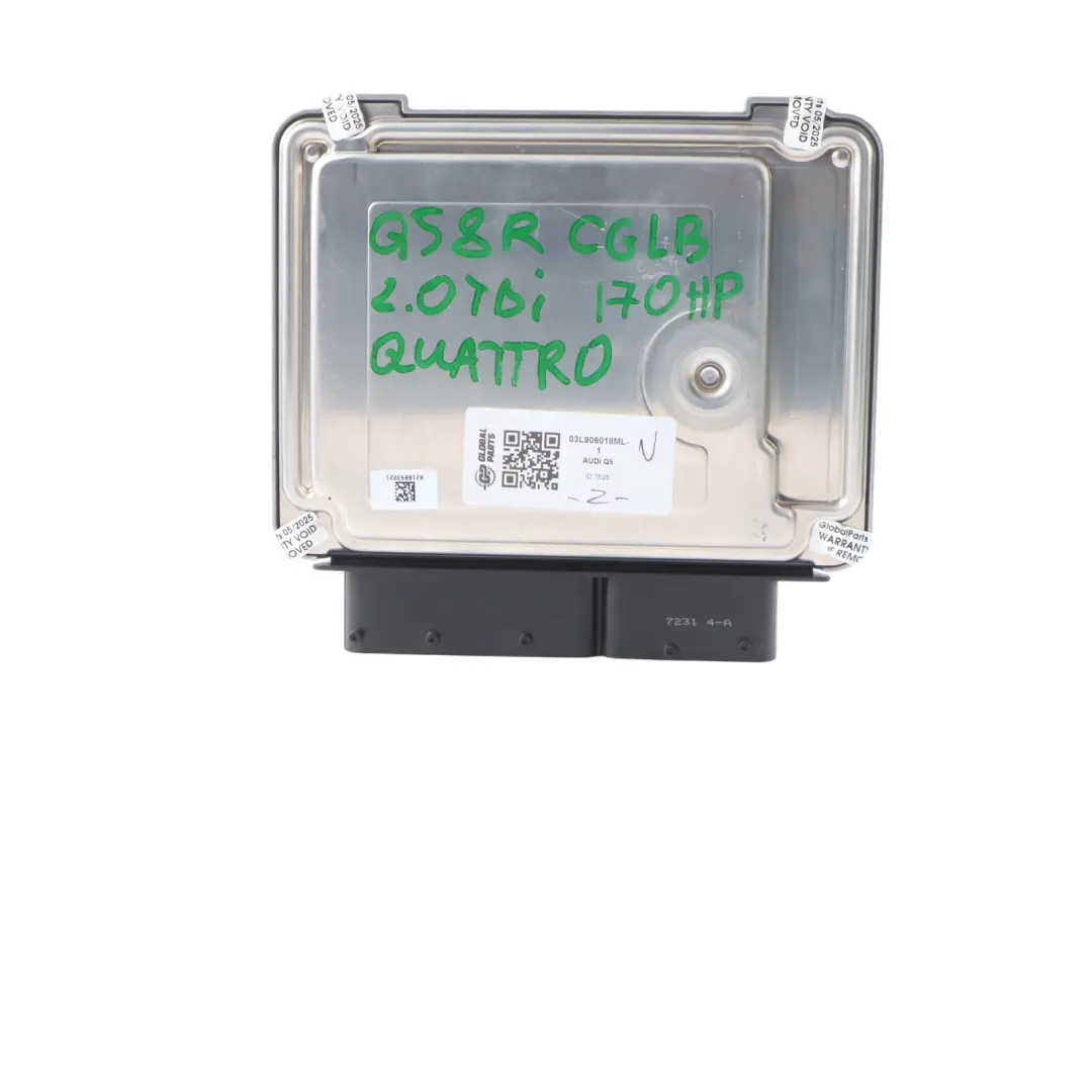 Audi Q5 8R CGLB 2.0 TDI 170HP Quattro Engine Control ECU Kit 03L906018ML Manual