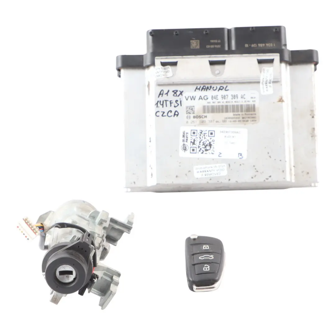 Audi A1 8X 1.4 TFSI CZCA 125HP Engine ECU Kit Lock + Key 04E907309AF Manual