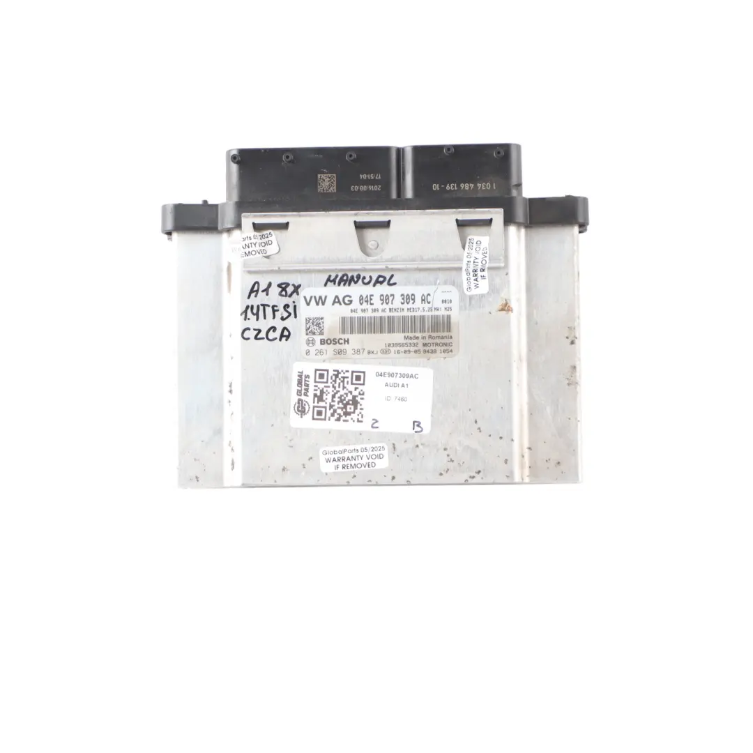 Audi A1 8X 1.4 TFSI CZCA 125HP Engine ECU Kit Lock + Key 04E907309AC Manual