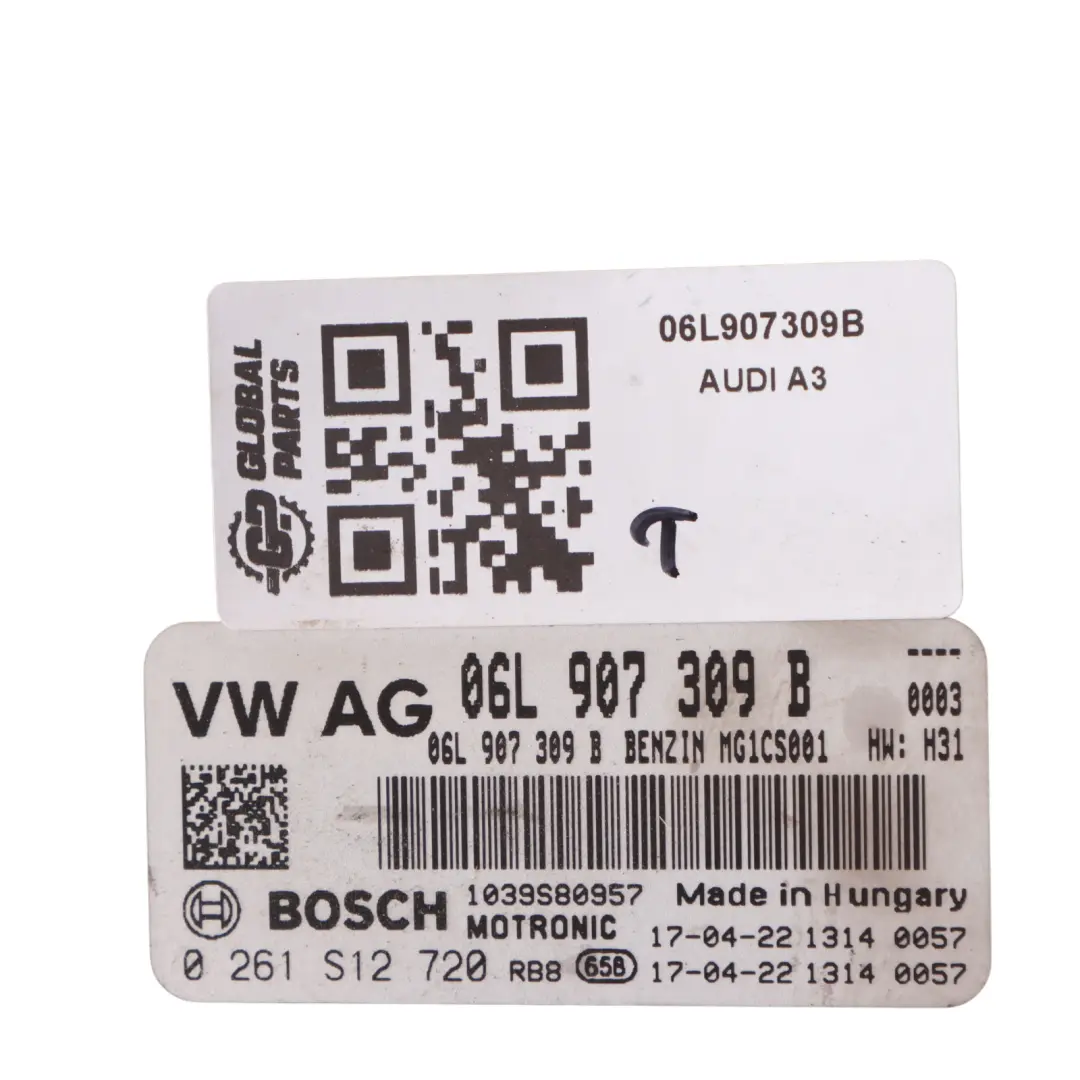 Audi A3 8V 2.0 TFSI Quattro CZPB 190HP Engine Control ECU 06L907309B Automatic