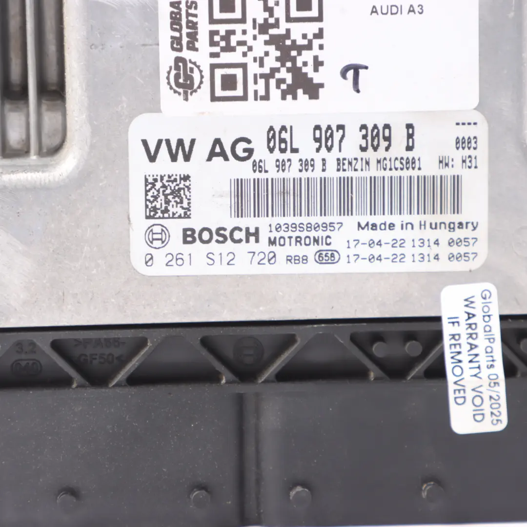Audi A3 8V 2.0 TFSI Quattro CZPB 190HP Engine Control ECU 06L907309B Automatic