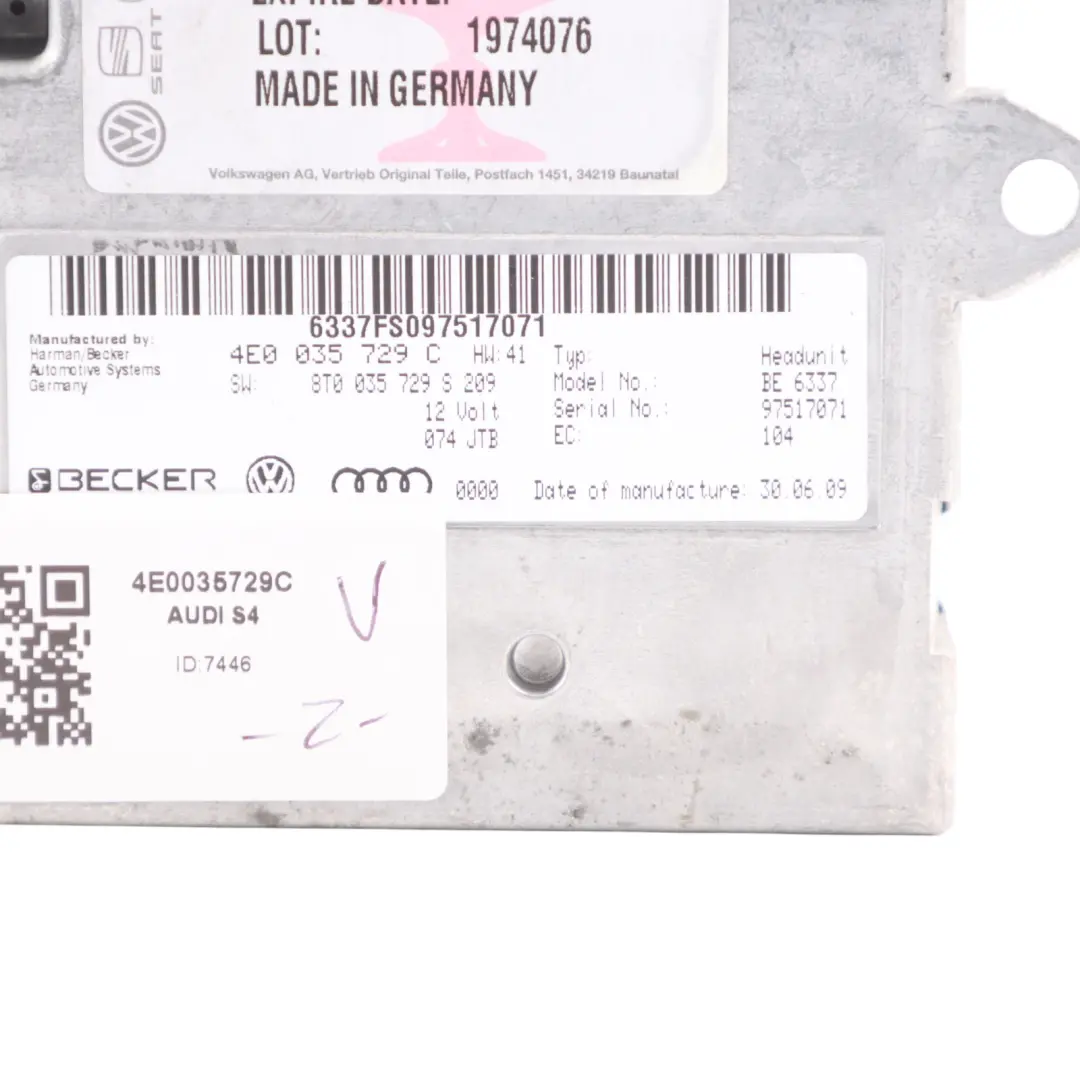 Audi S4 B8 Bluetooth Interface MMI Multimedia Control Module ECU Unit 4E0035729C