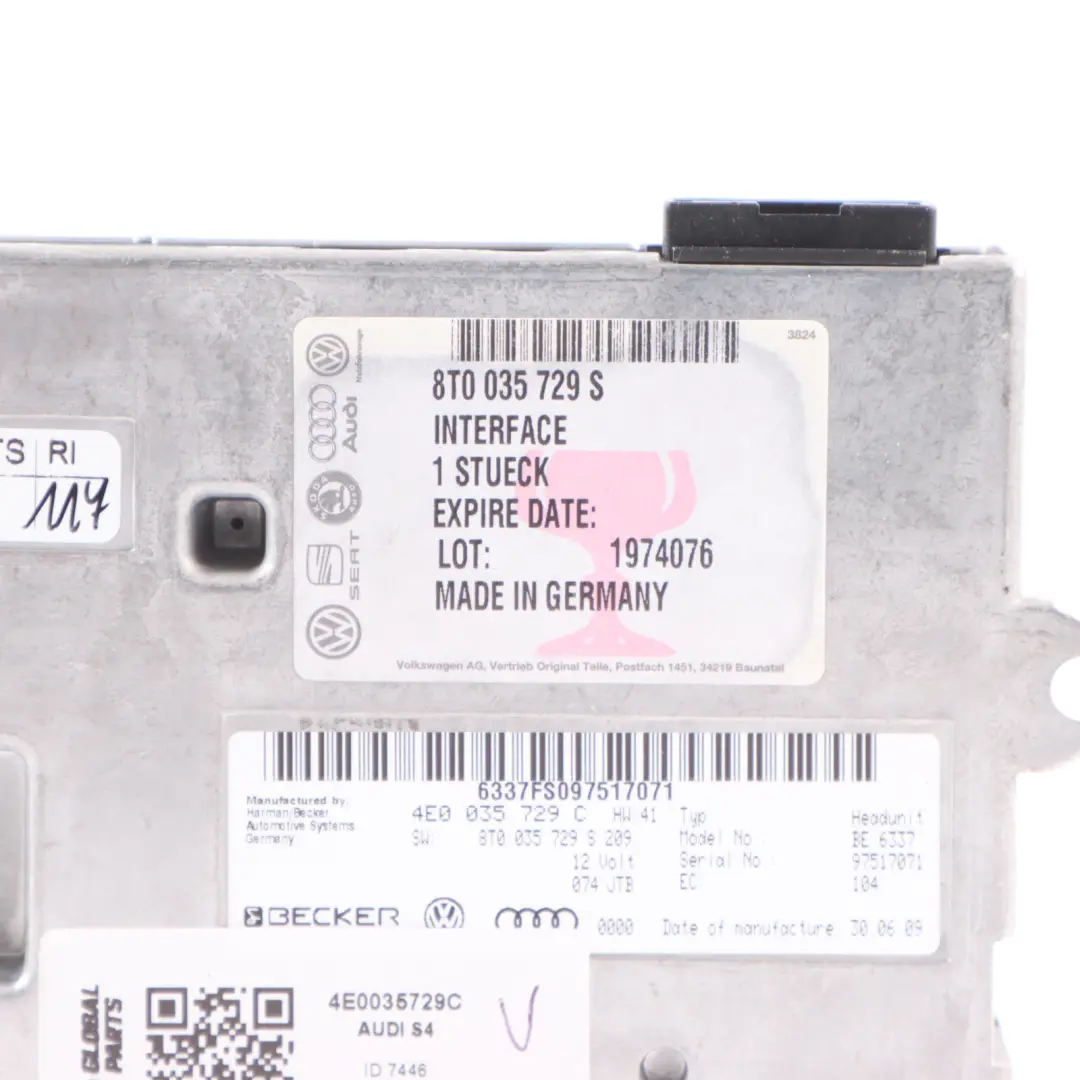 Audi S4 B8 Bluetooth Interface MMI Multimedia Control Module ECU Unit 4E0035729C