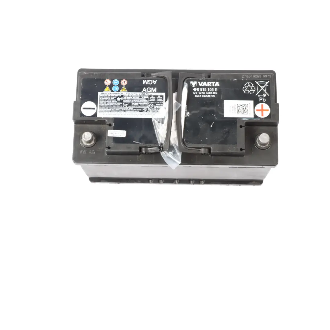 Audi Volkswagen Varta Car Battery Accumulator AGM 92Ah 850A 4F0915105E