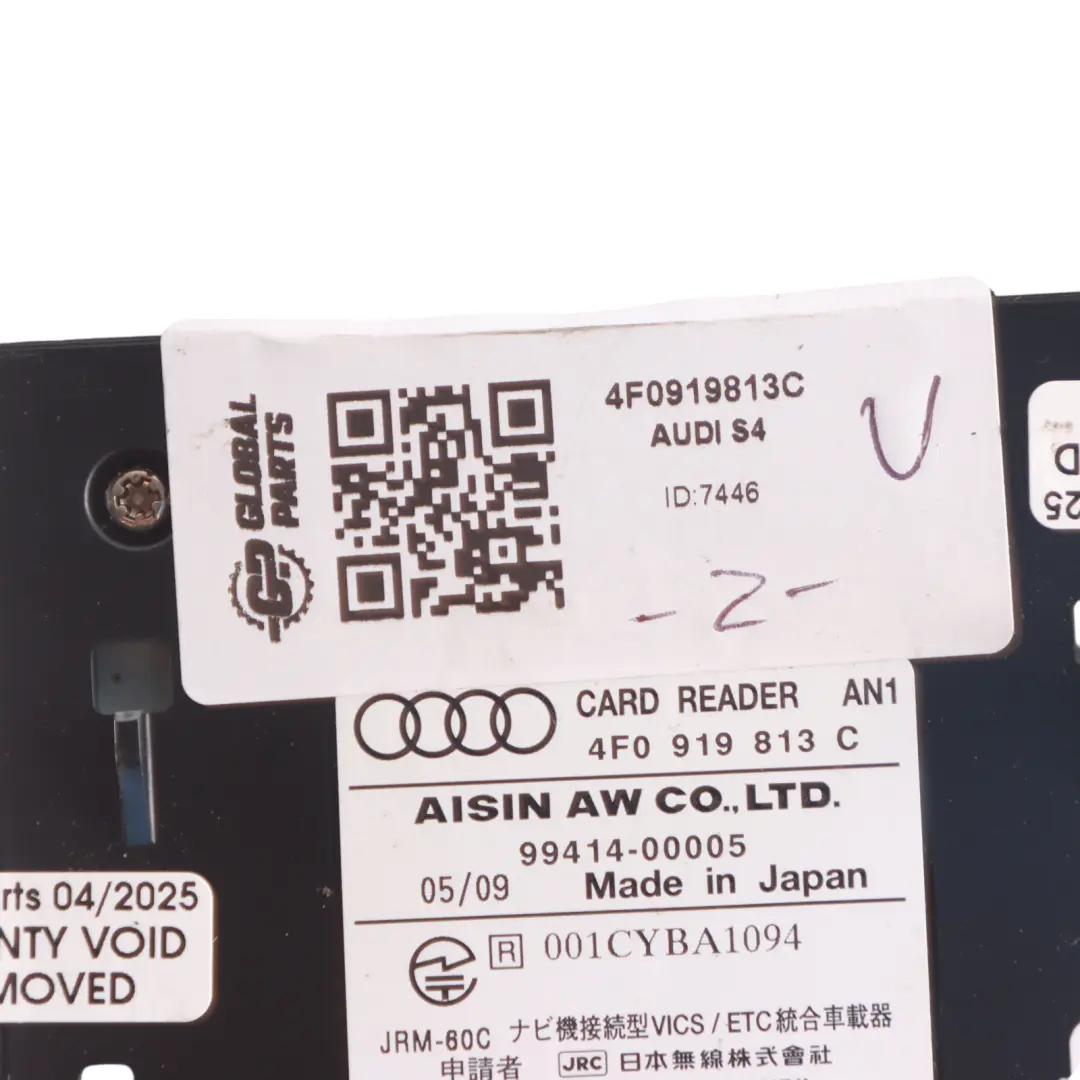 Audi S4 B8 Chip Card Reader for Road Toll Japan Module Unit ECU 4F0919813C 