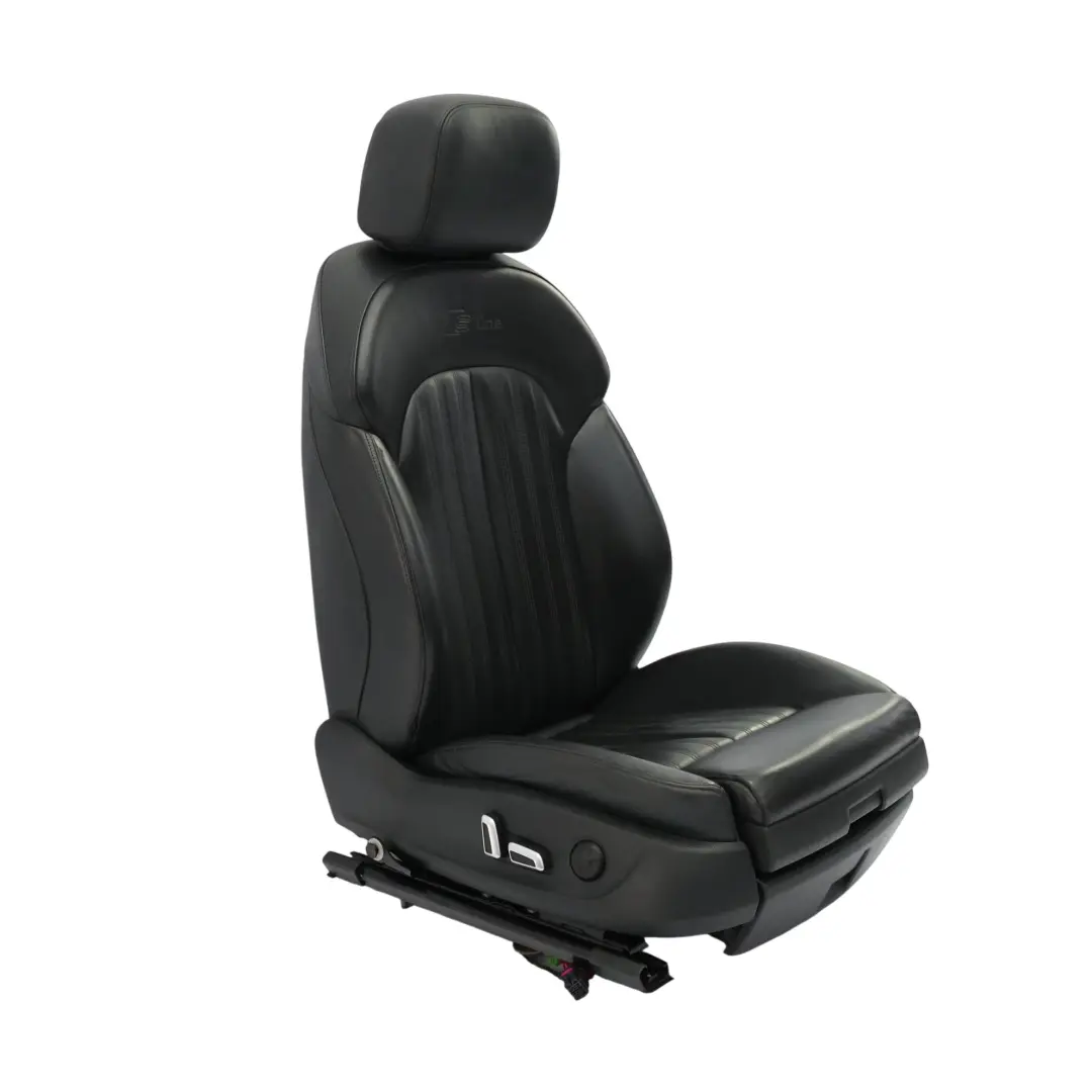 Audi A6 C7 Front Sport Seat S-Line Heated Memory Right O/S Leather Soul Black