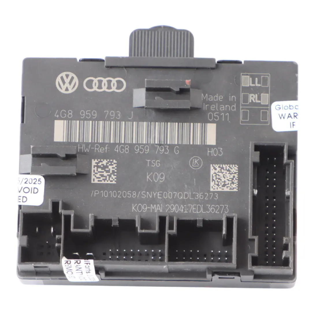 Audi A6 C7 Front Door Module Driver's Side Control Unit ECU 4G8959793J
