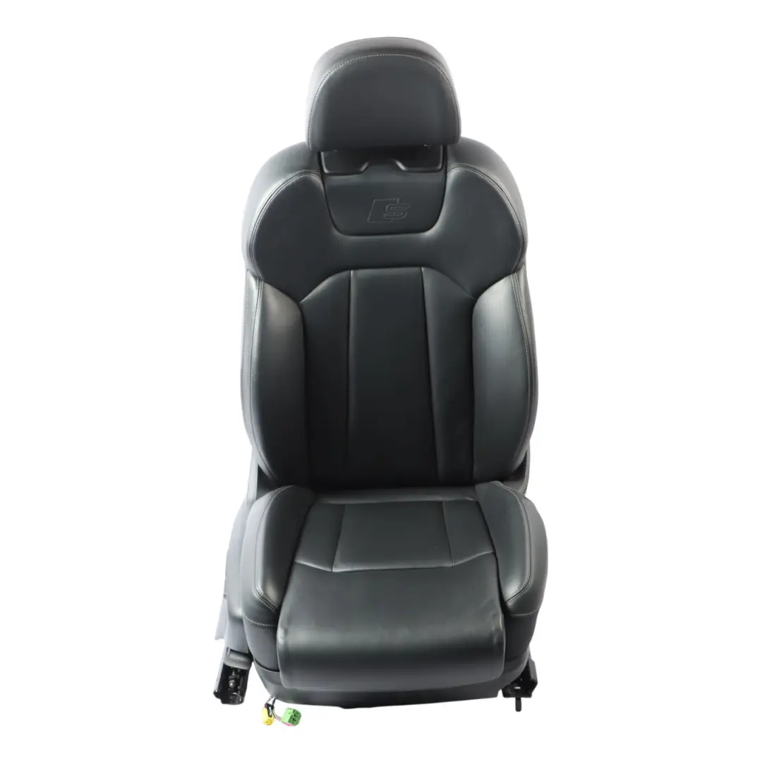 Audi Q7 4M Front Seat S-Line Interior Heated Electric Right O/S Leather Black