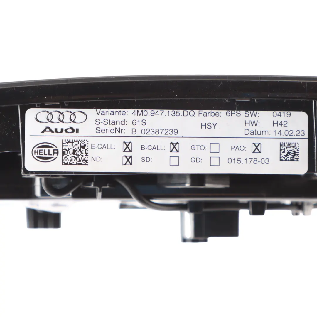 Audi Q7 4M Front Headliner Roof Reading Courtesy Light Lamp Black 4M0947135DQ