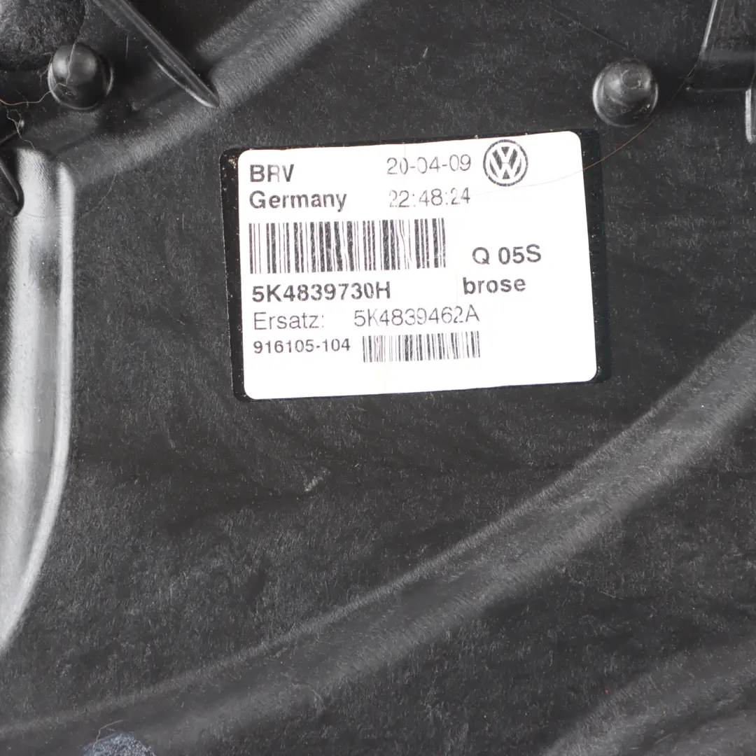 Volkswagen Golf VI Window Lifter Regulator Rear Door Right O/S 5K4839462