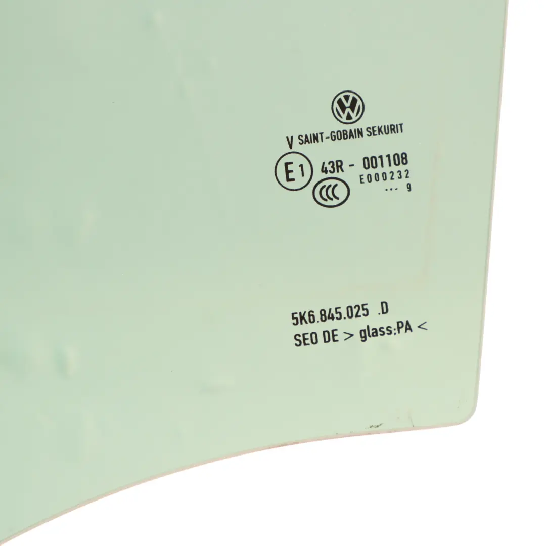 Volkswagen Golf Mk6 Door Window Glass Rear Right O/S 65% Tinted 5K6845025D