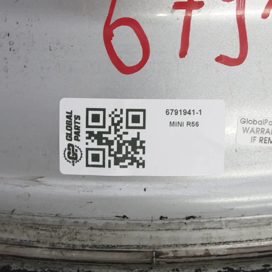 Mini Cooper R55 R56 Silver Felge Alufelge 16" 6,5J ET:48 Rib Spoke 115 6791941