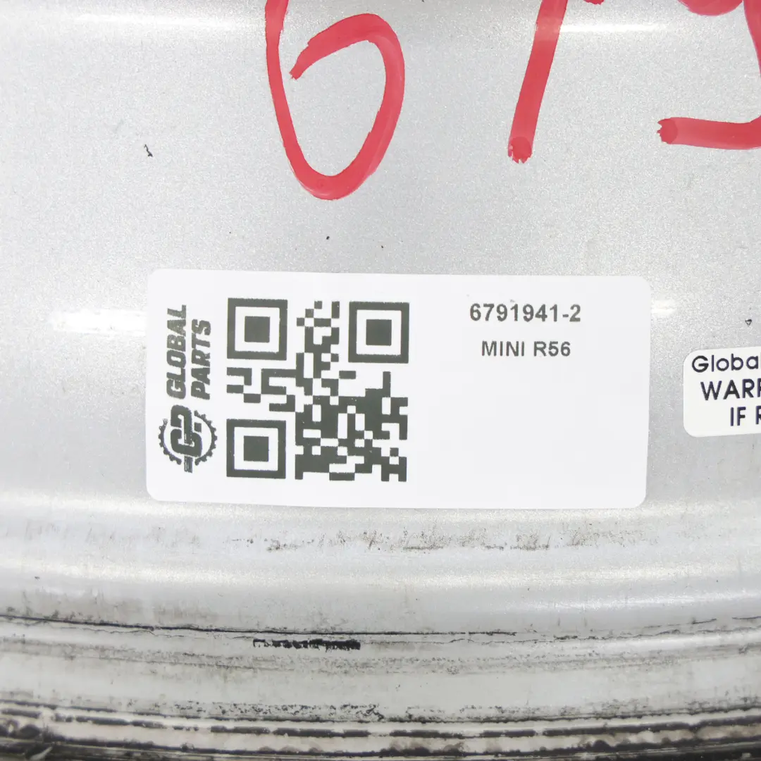 Mini R55 R56 Silver Llanta De aleacion 16" 6,5J ET:48 Rib Spoke 115 6791941