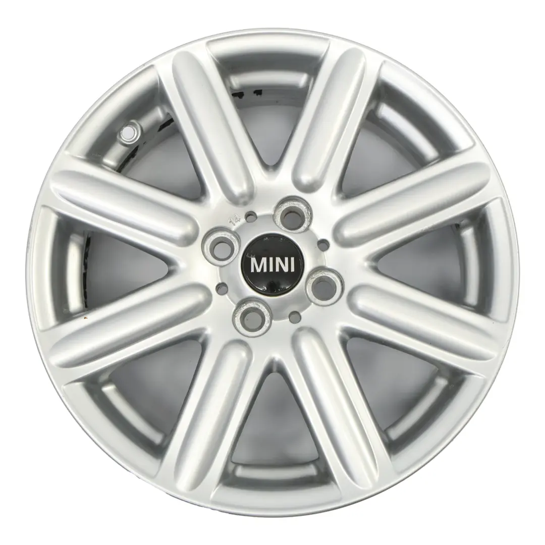 Mini R55 R56 Silver Llanta De aleacion 16" 6,5J ET:48 Rib Spoke 115 6791941