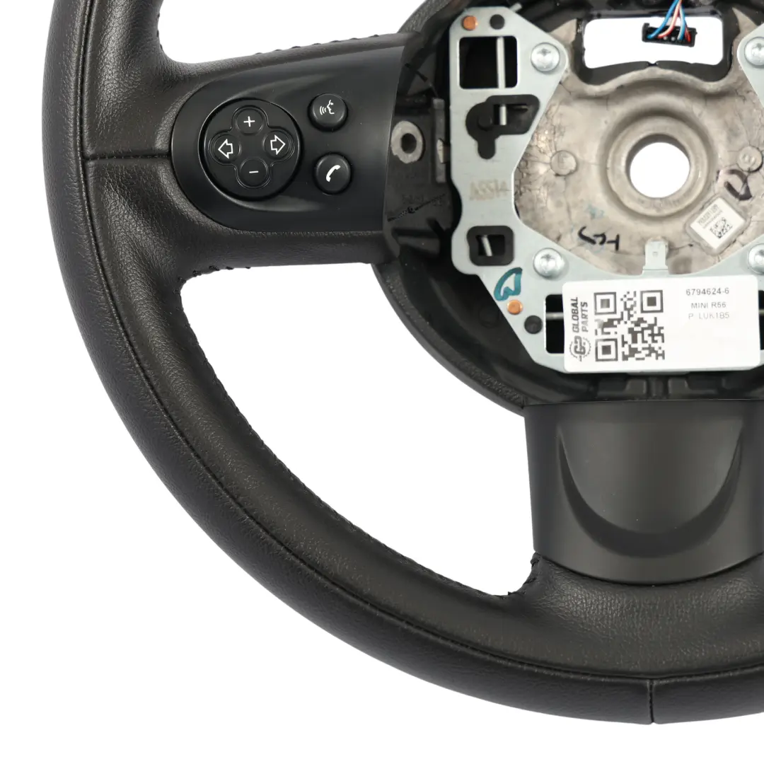 Mini Cooper R55 R56 LCI R60 Black Leather Sports Multifunction Steering Wheel
