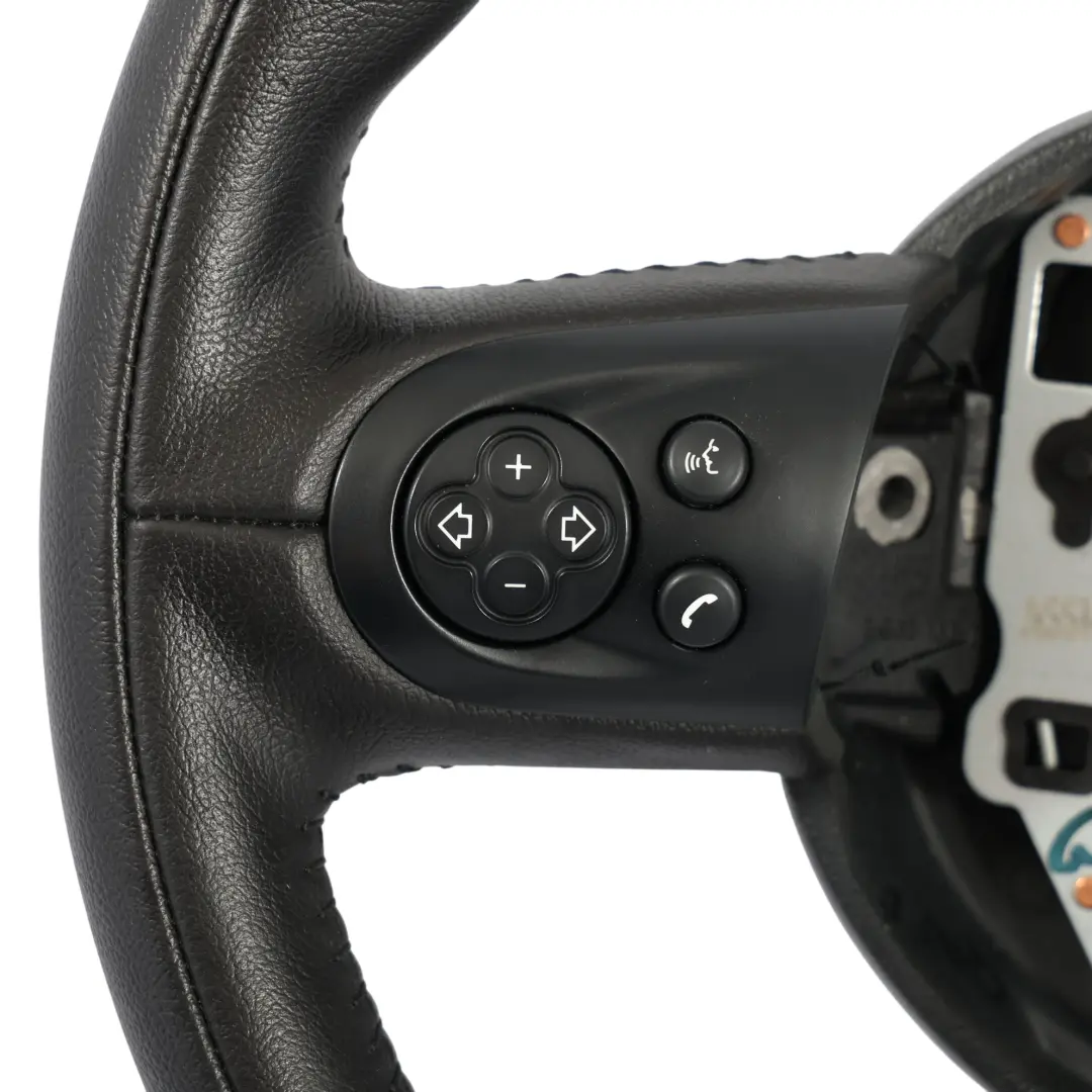 Mini Cooper R55 R56 LCI R60 Black Leather Sports Multifunction Steering Wheel