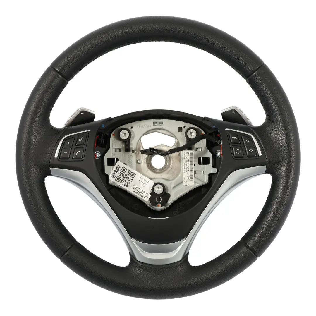 Sport Steering Wheel BMW E87 E90 E91 Black Leather Multifunction Paddles 6795857