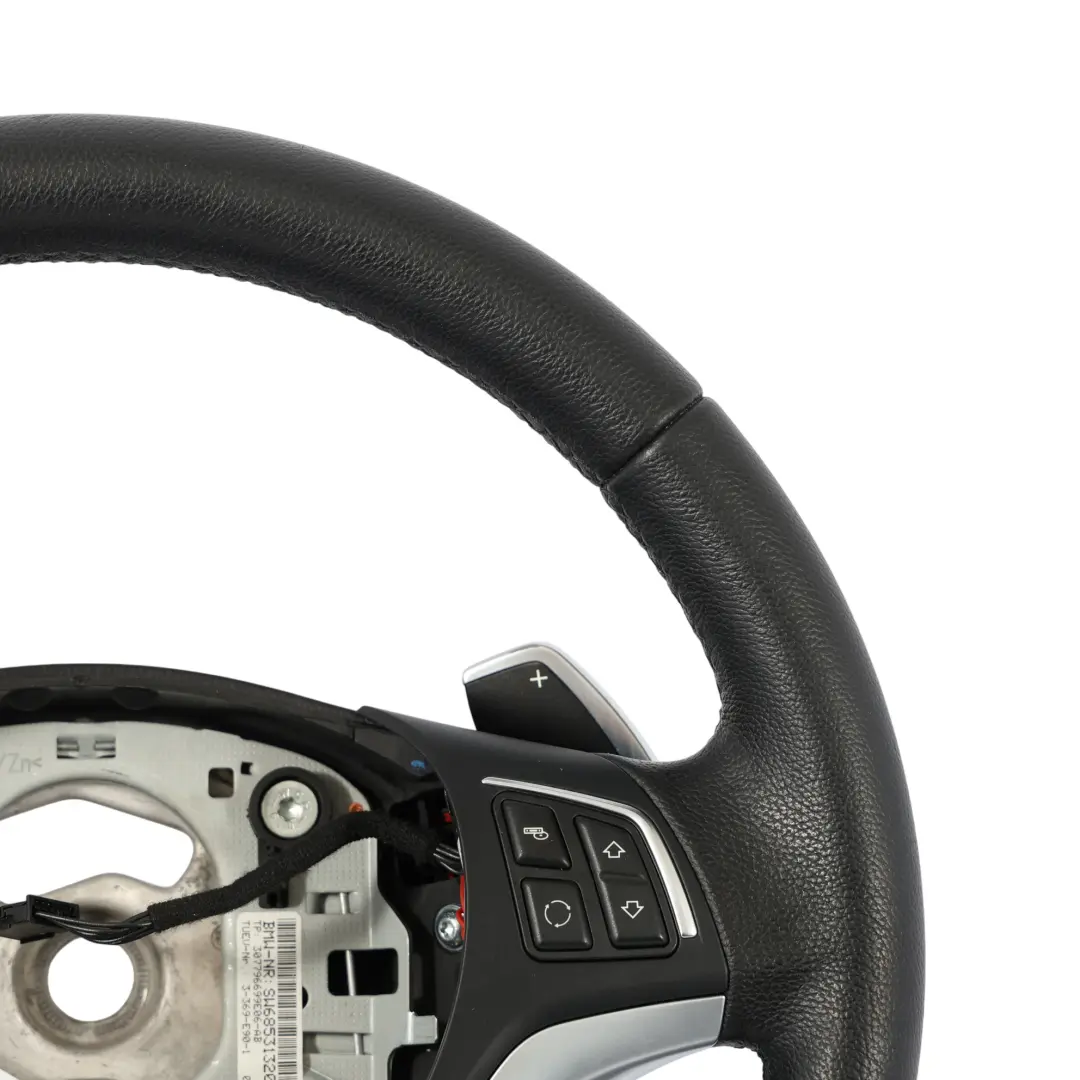 Sport Steering Wheel BMW E87 E90 E91 Black Leather Multifunction Paddles 6795857