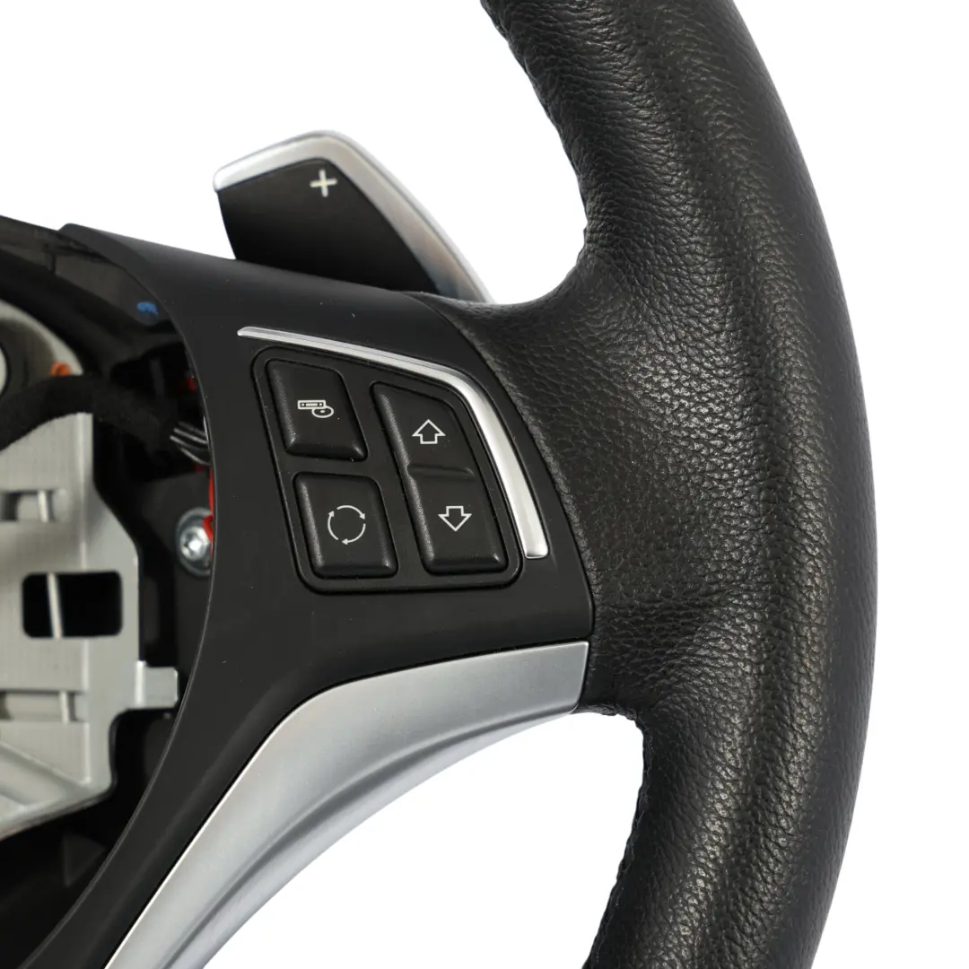 Sport Steering Wheel BMW E87 E90 E91 Black Leather Multifunction Paddles 6795857