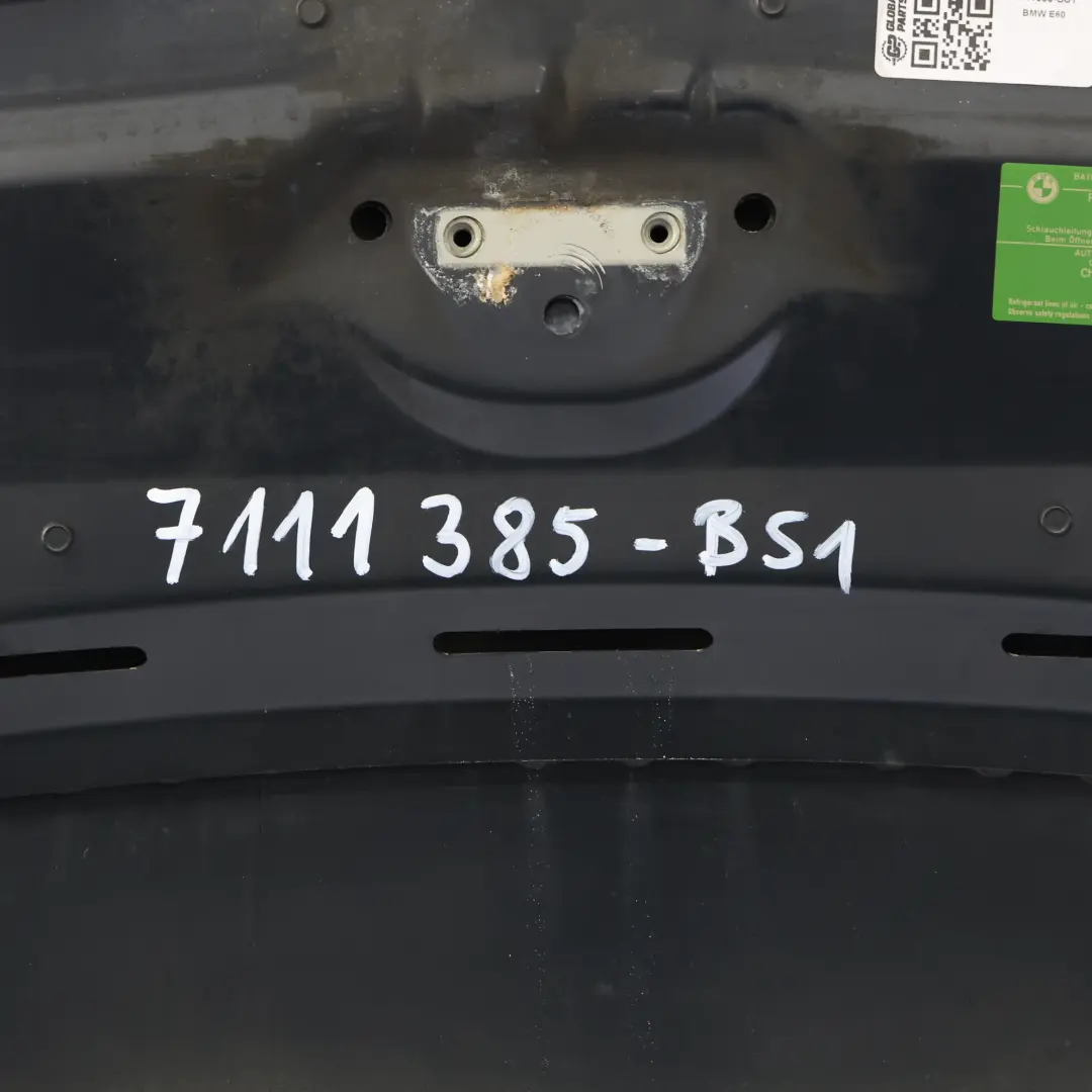 BMW E60 E61 Maska Pokrywa Silnika Black Sapphire Czarny Metalik - 475