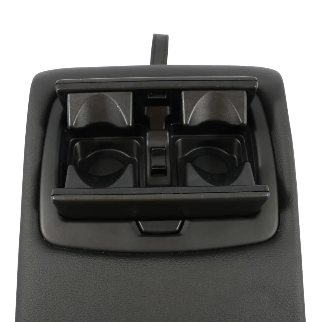 BMW X5 E70 Consola Apoyabrazos Asiento Trasero Portavasos Moldura Cuero Negro