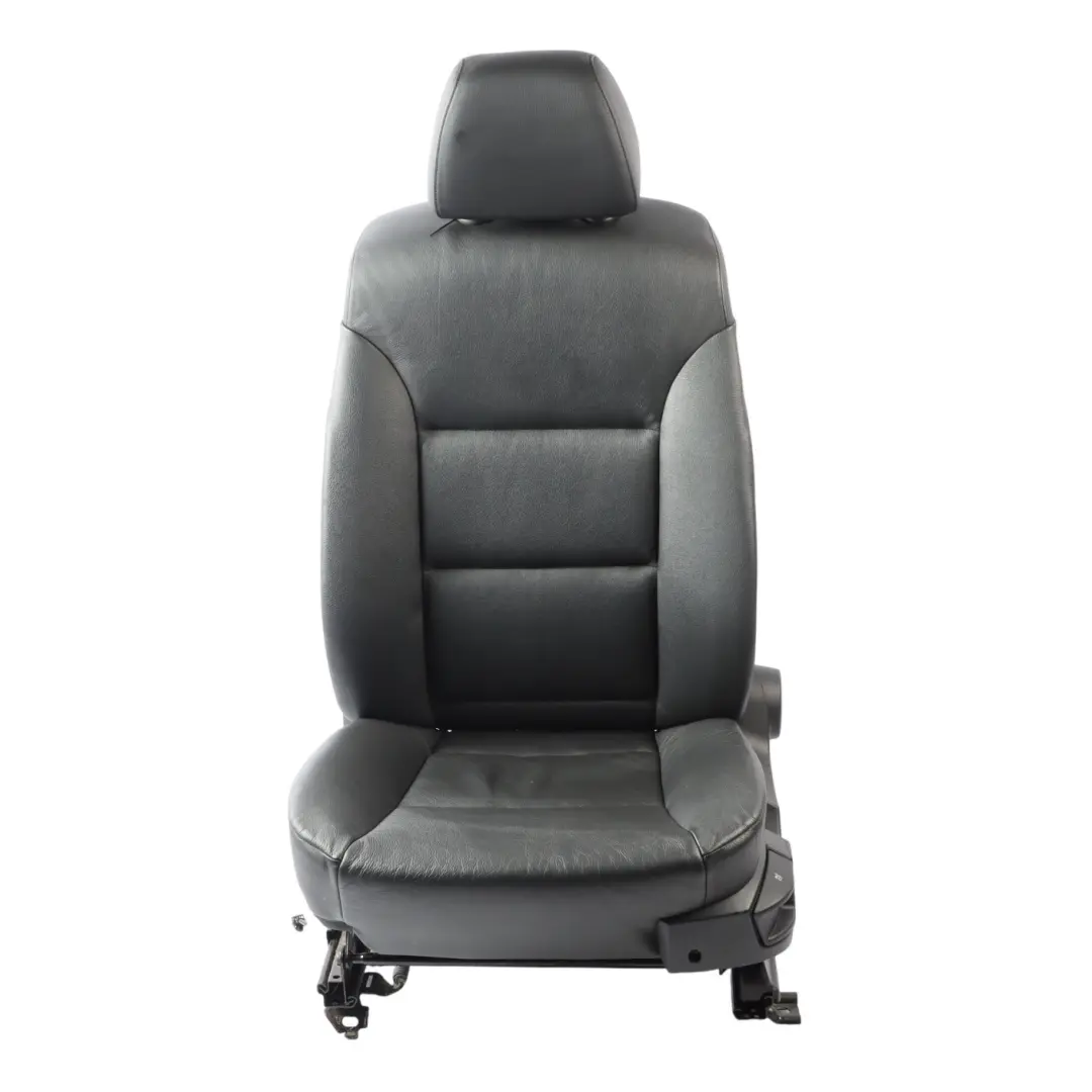 BMW 5 Reihe E60 E61 Vorne Links Sitz Leder Dakota Schwarz