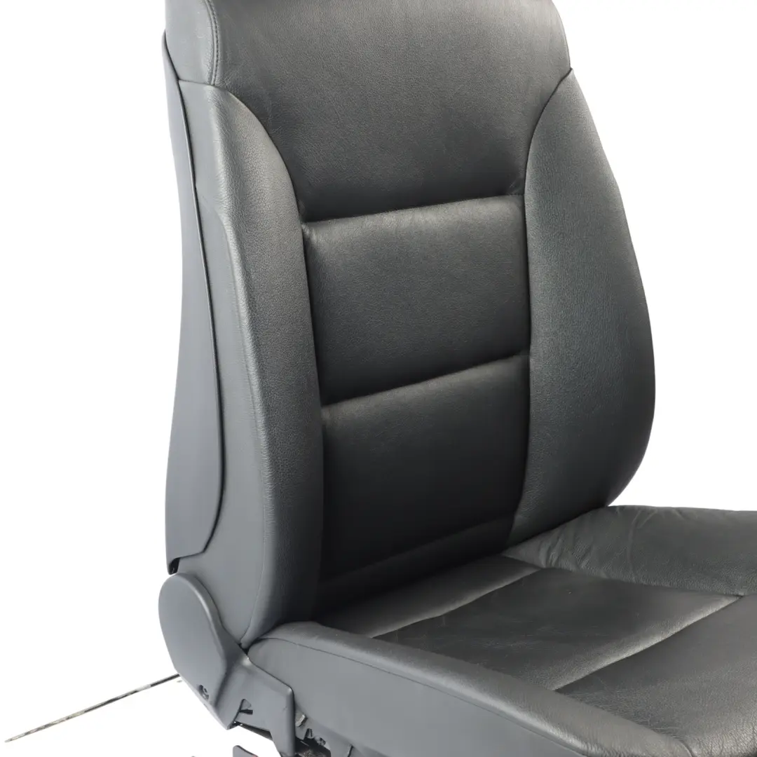 BMW 5 Reihe E60 E61 Vorne Links Sitz Leder Dakota Schwarz