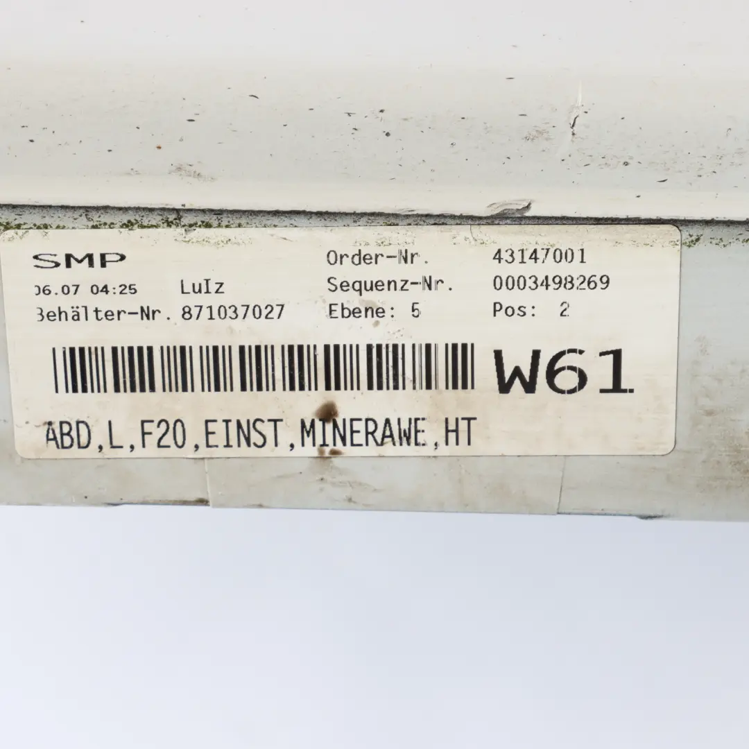 BMW F20 Side Skirt Door Sill Strip Cover Left N/S Mineral White Metallic - A96